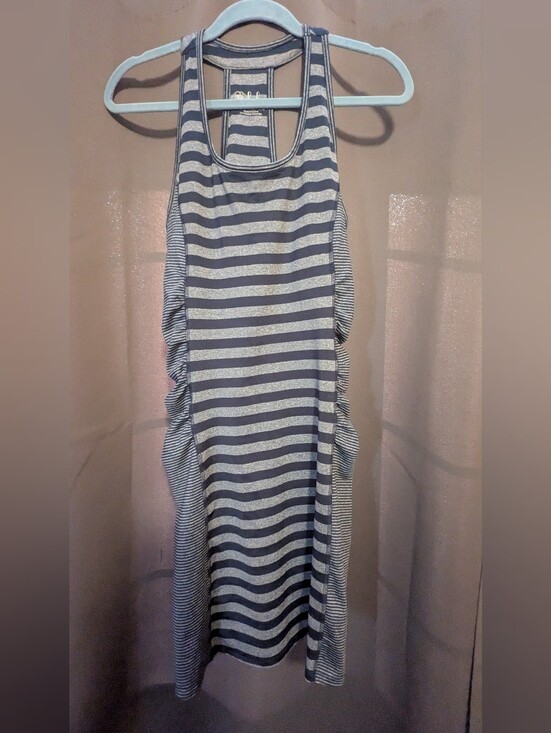 Lola by AFG Dresses & Skirts - Lola Striped Racerback Tank Dress - Gray & White